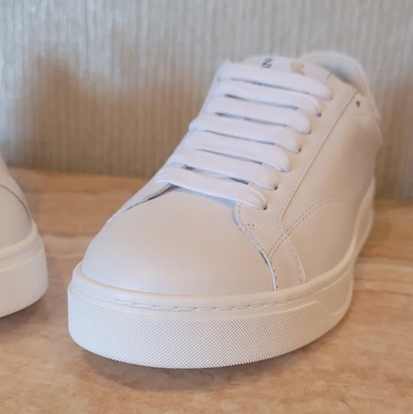 Lanvin DDB0 white Leather Sneakers MSRP $650